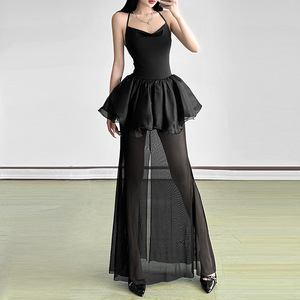 Nuevo Vestido Negro de Verano para Mujer, Estilo Halter, Sin Mangas, Espalda Descubierta, Corte Ajustado, Versátil - Product Image 4