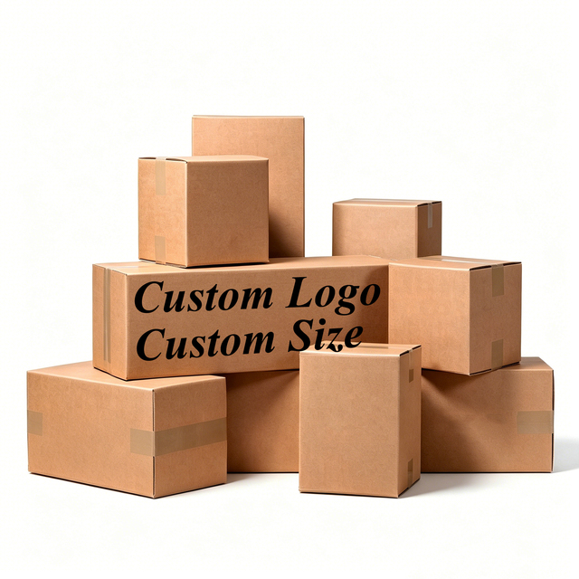 Custom Logo Double Wall Corrugated Boxes Large Size Strong Mailing Moving Cartons Shipping Cardboard Boxes for Packaging