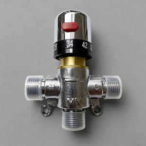 Válvula <span class=keywords><strong>Mezcladora</strong></span> de Agua Termostática de Latón de 3 Vías G1/<span class=keywords><strong>2</strong></span>" con Control de Temperatura para Calentador Solar de Agua - Product Image 4