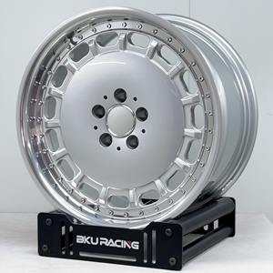 Jantes forgées Bku <span class=keywords><strong>5X112</strong></span> 17 18 19 pouces en alliage argenté 15 trous pour Mercedes Benz Classe E 260e W201 300E W116 R107 W202 - Product Image 1