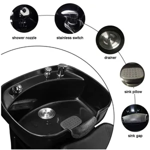 Chaise de lavage portable en cuir PU Juming 2025 avec bac en plastique ABS, équipement de salon commercial étanche – Grande Vente - Product Image 2