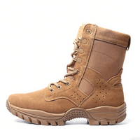 Bottes tactiques pour hommes, hauteur cheville, semelle en caoutchouc, bottes d'entraînement, bottes tactiques avec fermeture à lacets