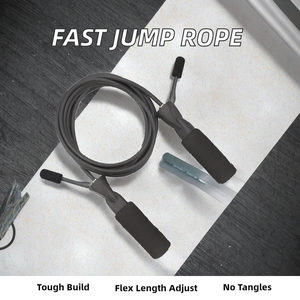 Corde à sauter d'entraînement de fitness, corde à sauter rapide pour la boxe professionnelle, corde à sauter réglable en fil d'acier - Product Image 3
