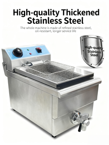 مقلاة كبيرة السعة تعمل بالغاز الطبيعي أو غاز البترول المسال سعة 12 لتر + 12 لتر مع نظام تصفية الزيت وخزانين - Product Image 3