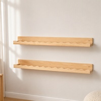 Étagère murale en bois pour chambre d'enfant, lot de 2 étagères murales pour livres, décoration intérieure, cuisine, épices, naturel
