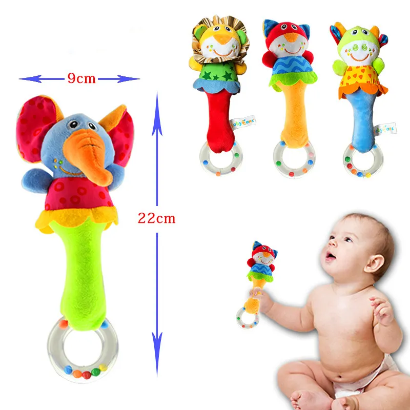 Baby Soft Rattle Sensorisches Spielzeug Neugeborene Plüsch Rassel Kuscheltier Handgriff Set Mit Backenzahn Ring Frühes Lernspiel zeug