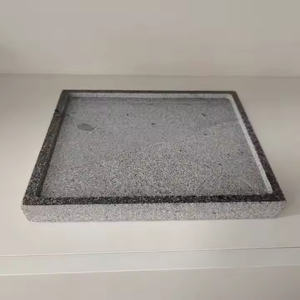 Best-seller Assiette <span class=keywords><strong>de</strong></span> <span class=keywords><strong>lave</strong></span> volcanique naturelle et écologique pour steak <span class=keywords><strong>de</strong></span> boeuf avec <span class=keywords><strong>plateau</strong></span> en acier inoxydable et bambou - Product Image 3