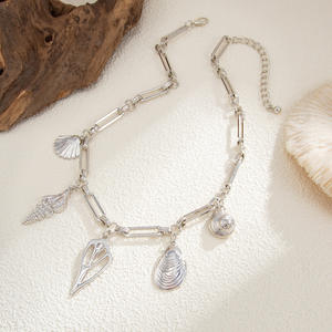 Collier tendance en acier inoxydable plaqué or 18 carats avec pendentif imitation perle, design créatif, chaîne à maillons, cadeau pour femme - Product Image 5