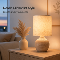 Lampe de table en céramique moderne avec abat-jour en tissu, style nordique, lampe de chevet, lumière nocturne, 220V E27 LED, télécommande tactile, décoration intérieure, chambre à coucher, hôtel