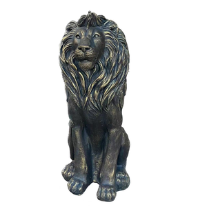 Estatua de León Sentado de Resina, Diseño Majestuoso, Energía Solar, LED de Silicio Policristalino, IP65 Impermeable, Personalizado, 76x45cm, para Jardín - Product Image 1