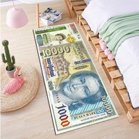 Tapis moderne en 3D dollar américain Design créatif de billets de banque Tapis de porte d'entrée résistant aux taches pour la cuisine Tapis de pied de salle de bain