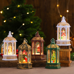 Christmas water-filled snowflake hexagonal <b>lantern</b>, light-up night light, Christmas gift, <b>small</b> ornament, Christmas decoration - Product Image 1