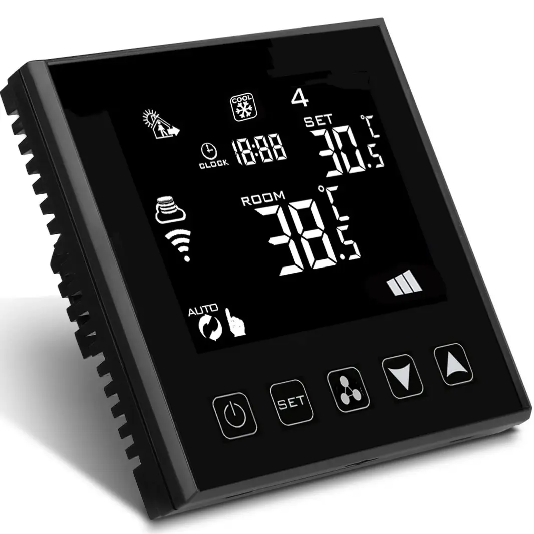 HY603 Unidades centrais de ar condicionado WiFi FCU, termostato, aquecimento e refrigeração, ventilação inteligente, controlador de temperatura da sala