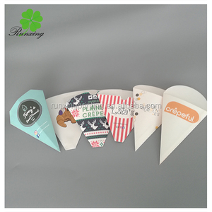 Cono de crepé de papel desechable, soporte triangular de grado alimenticio, para embalaje de helados, Pizza, huevo, Burbuja, gofres - Product Image 4