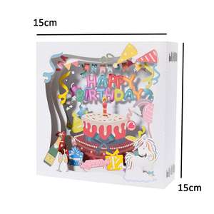 新设计3D弹出式定制生日贺卡贺卡，带Envolpe，用于生日派对礼物 - Product Image 6