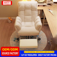 Chaise de bureau en cuir inclinable avec repose-pieds, chaise de direction pivotante, siège lounge pour bureau à domicile