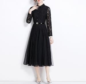 Droma Nouveau Design Mesh Patchwork Lace Fashion Women's Clothing Sexy Casual Dresses Elegant Dress for Mature Woman - Product Image 1