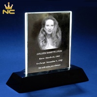 Plaques commémoratives personnalisées en cristal K9 faites à la main pour funérailles avec photo, taille personnalisable, vente en gros
