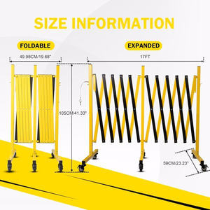 Barrière en aluminium extensible DB 17 pieds Porte de sécurité rétractable portable pour allée ou gestion du trafic extérieur - Product Image 3