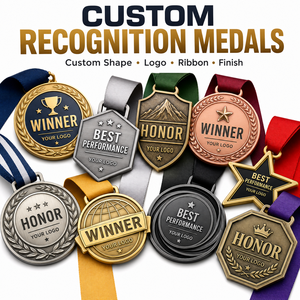 Medalla de Acrílico Transparente para Sublimación, Medallones de Plástico Baratos, Medalla de Acrílico Personalizada con Logotipo para Premios Deportivos - Product Image 1