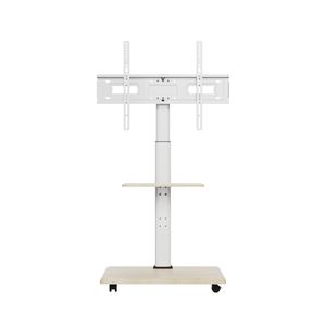 <span class=keywords><strong>Chariot</strong></span> de télévision mobile réglable en hauteur Support de télévision blanc roulant avec étagère pour écrans plats de 26 65 pouces - Product Image 2