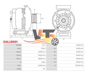 EALLR001 <span class=keywords><strong>Prix</strong></span> compétitif 150A Alternador de voiture pour LAND ROVER Discovery/Range Rover Sport <span class=keywords><strong>JAGUAR</strong></span> XK ALN4270 8W8310300AB - Product Image 5