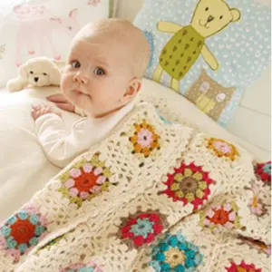 100%Cotton Puff Stitch Crochet Pattern Baby Blanket Crochet Handmade Original Crochet Blanket Stuffed Knit Baby Blaneket