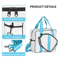 Sac de sport YCW personnalisé, imperméable, grande capacité, pour pickleball, en polyester, avec bandoulière réglable, fermeture éclair, design tendance