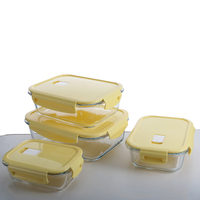 Micro-ondes chauffage verre boîte à lunch employés de bureau prendre repas boîte à lunch emballage frais-garder boîte avec couvercle