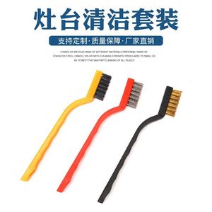 Kitchen Cleaning Kit 3 Pc Steel Wire Brush Set Multi Functional Gas Stove Brush - Product Image 1
