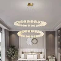 Plafonnier LED moderne de luxe avec perles et boules rondes pour la décoration du salon, lampe de chambre, villa, hôtel, éclairage suspendu