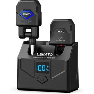 Lekato Wireless Guitar System 2.4GHz Transmitter Receiver With Charging <b>Box</b> For Guitar Bass Electric Violin Keyboard - Product Image 1