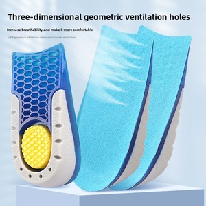 Demi-semelles intérieures en silicone pour hommes, coussin de talon invisible pour l'été confortable, semelles d'augmentation de hauteur de 1/2/3cm - Product Image 6