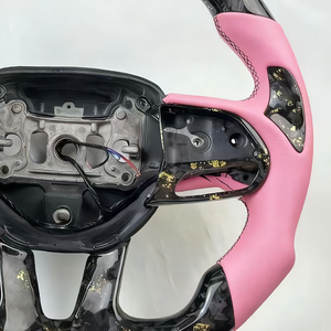 Volant en fibre de carbone forgé rose pour Dodge Charger <span class=keywords><strong>Challenger</strong></span> Hellcat Charger <span class=keywords><strong>Challenger</strong></span> SRT <span class=keywords><strong>RT</strong></span> 2015 2016 Accessoires de voiture - Product Image 3