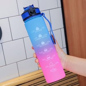 Wholesale Promotion Business Gift 1000Ml Plastic Drinkware Brand Print <b>Water</b> <b>Bottle</b> for Sports Gym Cup <b>With</b> <b>Straw</b> Logo - Product Image 1