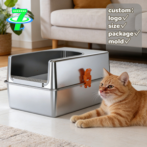DSDT Professioneller Haustierbedarf Umfassende Anpassung 40L-60L Kapazität Umweltfreundliche Geruchskontrolle Anti-Spritz Katzentoilette - Product Image 2