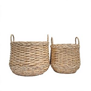 Hot Trend Water Hyacinth Storage Basket Home Decorative Christmas Decorations Gifts Foldable <b>Laundry</b> Basket Storage Box Bin OEM - Product Image 1