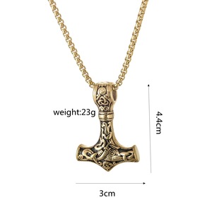 Collar con colgante de martillo de Thor de acero inoxidable estilo vikingo nórdico Yunnique, amuleto para hombre, regalo, joyería, accesorio de moda - Product Image 5