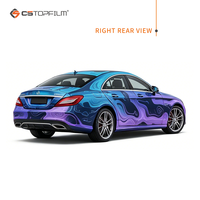 Vinilo Personalizado para Rotulación de Autos, Diseño Iridiscente en Degradado Azul Coral, para Mercedes-Benz CLS, Cambio de Color Completo