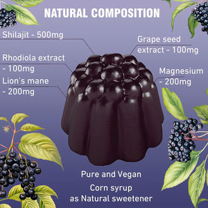 Gomitas de Shilajit, Maca y Cúrcuma de Alta Calidad, Sin Azúcar, Gomitas de Shilajit Dorado del Himalaya para la Fuerza y la Inmunidad - Product Image 4