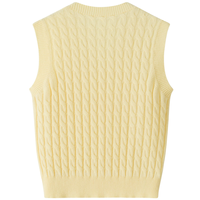 Gilet en cachemire pur à 100 % pour femme, tricoté en maille torsadée, sans manches, col en V, idéal pour la superposition