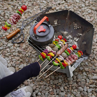 Foyer à bois Portable feu de joie en acier inoxydable 304 pour application de table de camping en plein air résistant aux intempéries