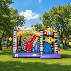 Château gonflable commercial de haute qualité en PVC pour location intérieure et extérieure, combo combiné pour saut et amusement - Product Image 1