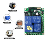 Module de circuit imprimé de réception de télécommande sans fil pour porte de garage, commutateur relais 4 canaux 12V, code d'apprentissage croisé