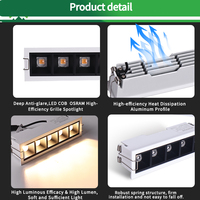 Projecteur encastré LED intelligent à intensité variable avec télécommande via application DALI, grille en aluminium, lumière linéaire intérieure à haut lumen