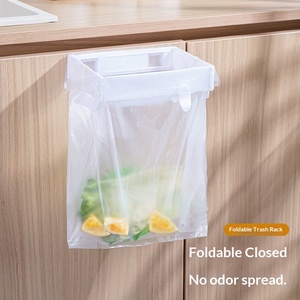 Wholesale Foldable Trash Bag Holder Wall-Mounted Kitchen Garbage Organizer Hanging Plastic Film Storage Rack <b>Container</b> Dispenser - Product Image 1