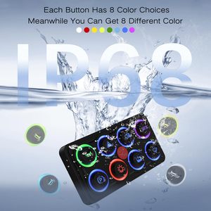 Không thấm nước 8 gang 12V bảng chuyển đổi <span class=keywords><strong>LED</strong></span> bảng điều chỉnh chuyển đổi với <span class=keywords><strong>LED</strong></span> ánh sáng tiếp sức điều khiển mạch IP68 60A 8 màu sắc - Product Image 5