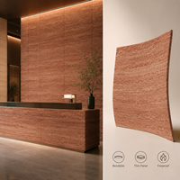 Panneau souple en pierre flexible de travertin pour décoration murale extérieure, type pilier romain, en argile, brique MCM, feuille naturelle, imperméable