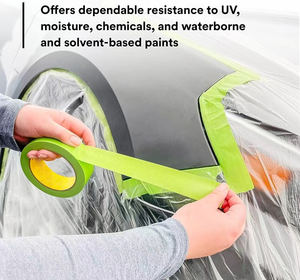 绿色遮蔽胶带抗紫外线30天高温120度瓦西绉纸油漆纸汽车喷漆胶带 - Product Image 4