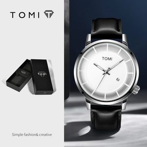 Reloj de Pulsera TOMI T101 para Hombre, Diseño Deportivo y Elegante, Movimiento de Cuarzo, Correa de Cuero, Caja de Aleación, Pantalla de Agujas, en Oferta - Product Image 3